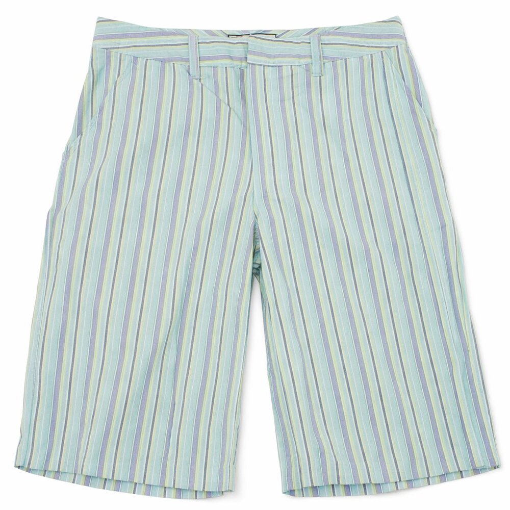 🌴 Caribbean Joe Blue & White Seersucker Striped Bermuda Shorts Size 8